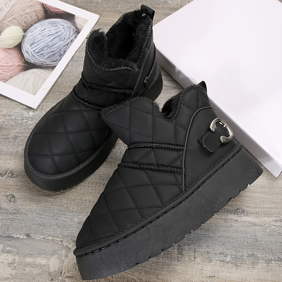 Women's Thickened Medium Tube Snow Boots Non-slip Warm Snow Shoes
