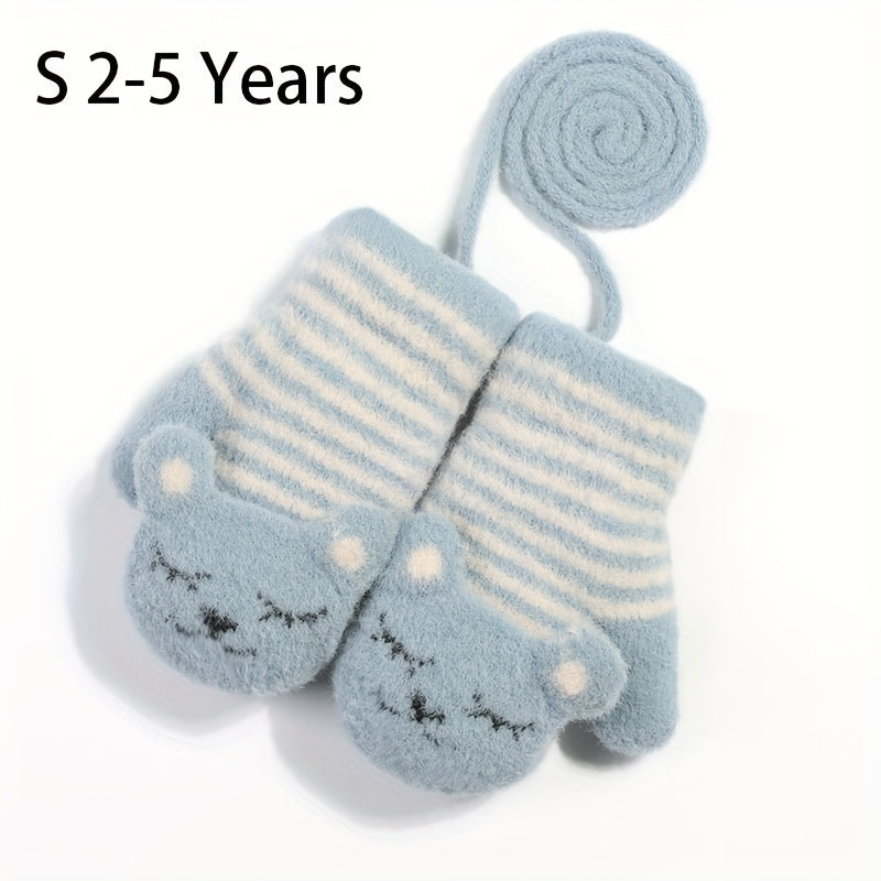 Kids Winter Knit Gloves Boys Girls Christmas Holiday Warm Gloves