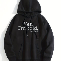 Letter Print Kangaroo Pocket Hoodie Long Sleeve Drawstring Hoodies Sweatshirt