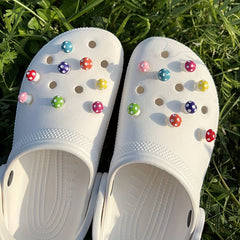 16pcs Tiny Rainbow Mushroom Shoe Charms For Crocs Sandals DIY Shoes Accessories