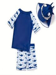 Boys Shark Swimsuit Set for Summer Beach