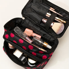 Double Layer Cosmetic Bag with Zipper for Travel