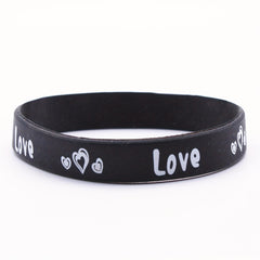 4Pcs Love Heart Silicone Bracelet Couple Bracelet Women Rubber Sports Wristband
