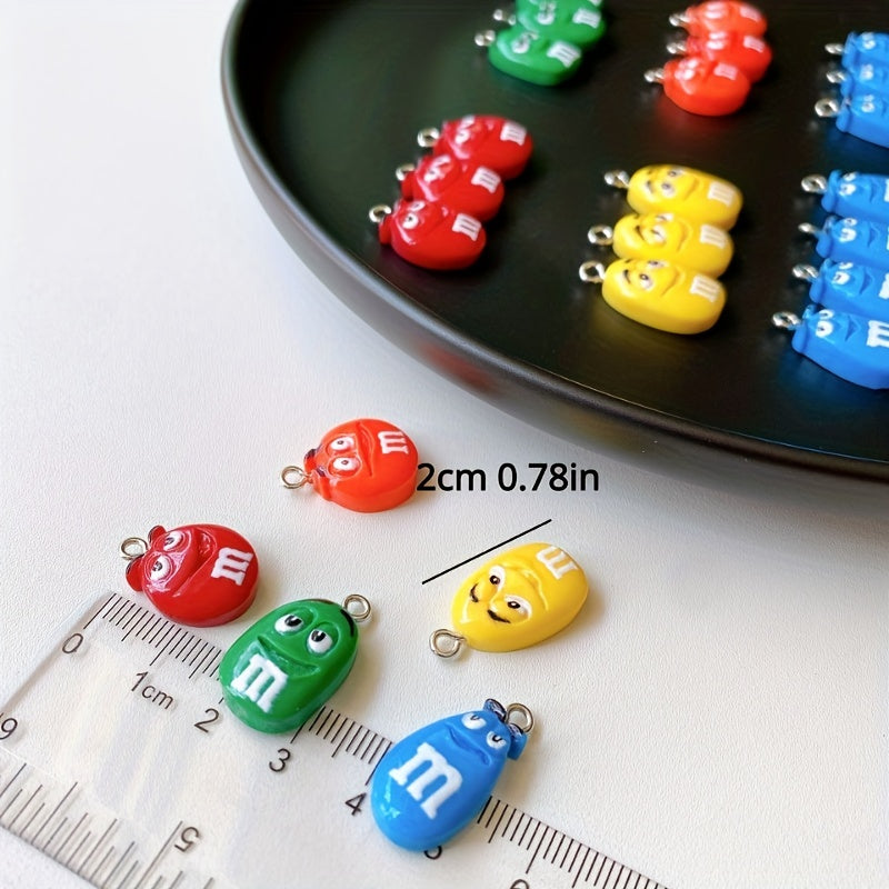10pcs DIY Smiling Face Chocolate Bean Charms for Earring Bag Pendant