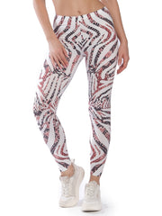 Striped Snake Print High Waist Skinny Leggings High Stretch