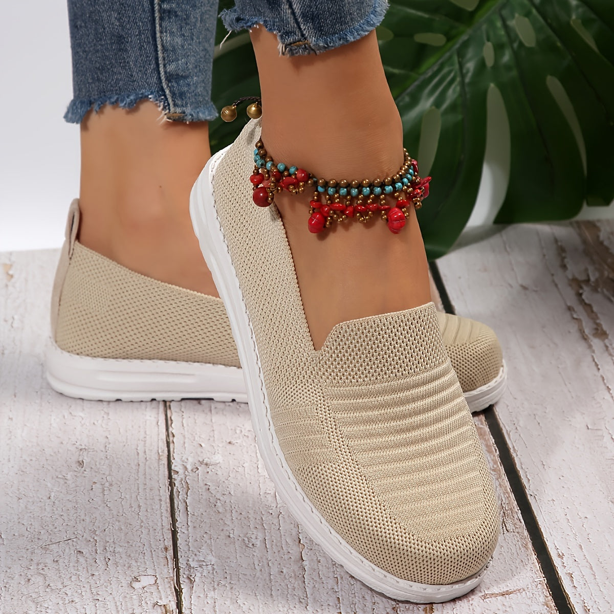 Women's Mesh Slip-on Walking Shoes Breathable Flats