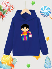 Girl with Lantern Girls Pullover Hoodie for Autumn