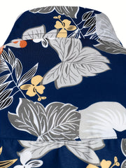 Men's Floral & Leaf Printed Casual Shirt Regular Fit Long Sleeves