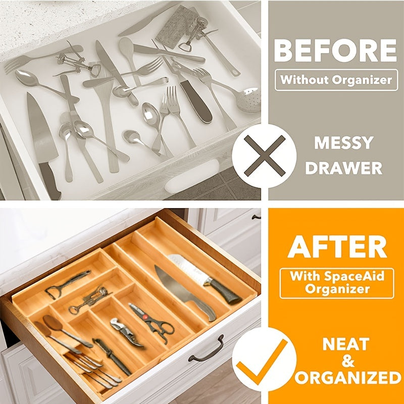 Tableware Storage Box Drawer Expandable Silver Tray Storage Box