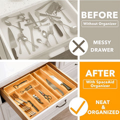 Tableware Storage Box Drawer Expandable Silver Tray Storage Box