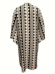 Geometric Print Long Sleeve Cardigan