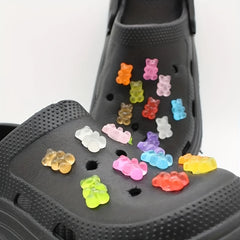 20pcs Luminous Little Bear Shoe Charms DIY Clogs Accessories