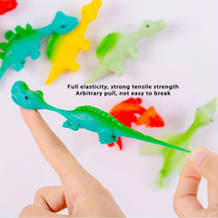 Elastic Dinosaur Finger Dart Toy Fun Launch Dinosaur Decompression Rubber Toy