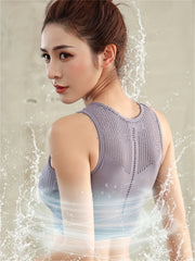 Breathable Sports Bra Beauty Back Wirefree Shockproof Running Bra