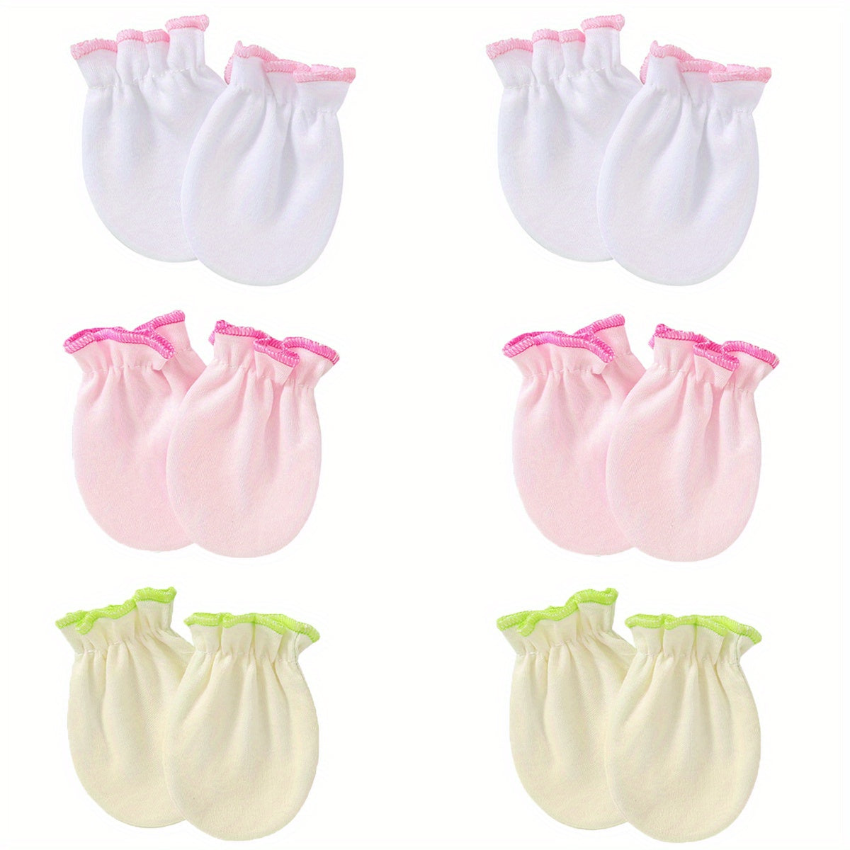 6 Pairs Baby Girls Elastic Mittens Soft Comfortable Gloves