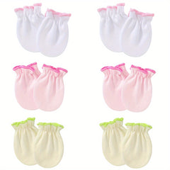 6 Pairs Baby Girls Elastic Mittens Soft Comfortable Gloves