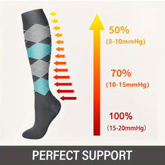 6pairs Compression Socks For Women & Men 15-20 MmHg Knee High Socks