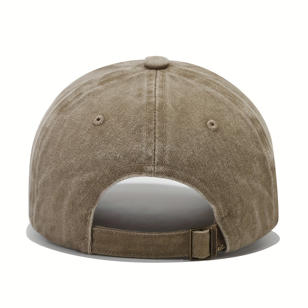 Distressed Baseball Cap Letter Printed Dad Hat Hip Hop Adjustable Sun Hat