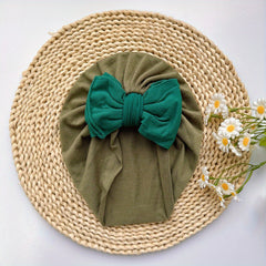 Soft Elastic Bowknot Turban for Baby Girls