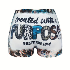 Sexy Shorts Women's Plus Funny Slogan Print Tie Dye