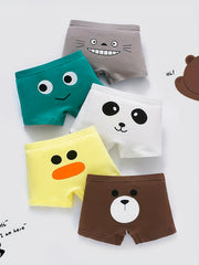 5pcs Boys Lion Print Boxer Shorts Underwear