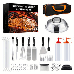 BBQ Grill Tool Set BBQ Accessories Camping Skewers Tongs Brush Forks