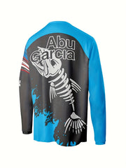 3D Fishbone Pattern Print Men's Graphic Crew Neck Long Sleeve Tee