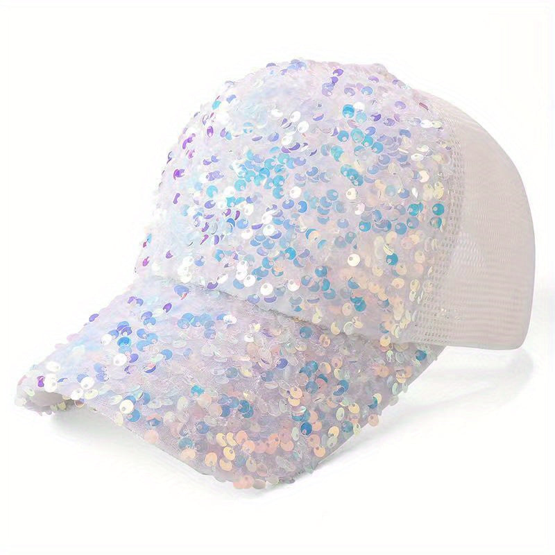 Sequin Mesh Stitching Cap Sun Protection for Kids