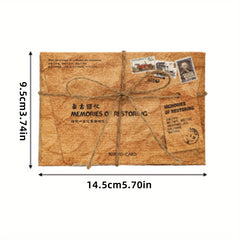 30 Retro Postcards with Hemp Rope