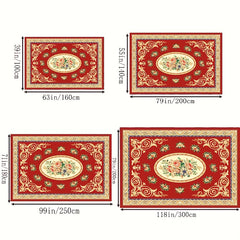 1pc Boho Anti Fatigue Kitchen Rugs Red Vintage Absorbent Non Slip Rugs