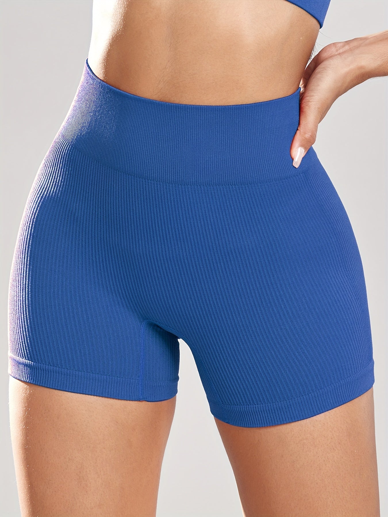Ribbed Butt Lifting Biker Shorts High Waist 4pcs Set