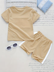 Boys Clock Outfit Shorts & T-shirt Crew Neck Summer Kids Clothes