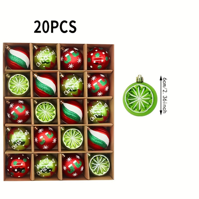 20pcs Christmas Decorative Ball Tree Hanging Decorations Supplies