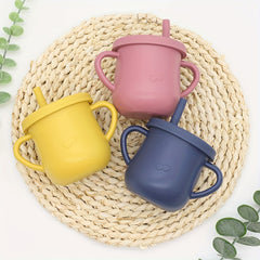 Silicone Training Cup for Toddler Soft Handle Shatterproof Sippy Cup