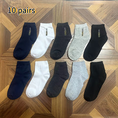10 Pairs Men's Crew Socks Breathable Comfy Casual Outdoor Unisex Socks