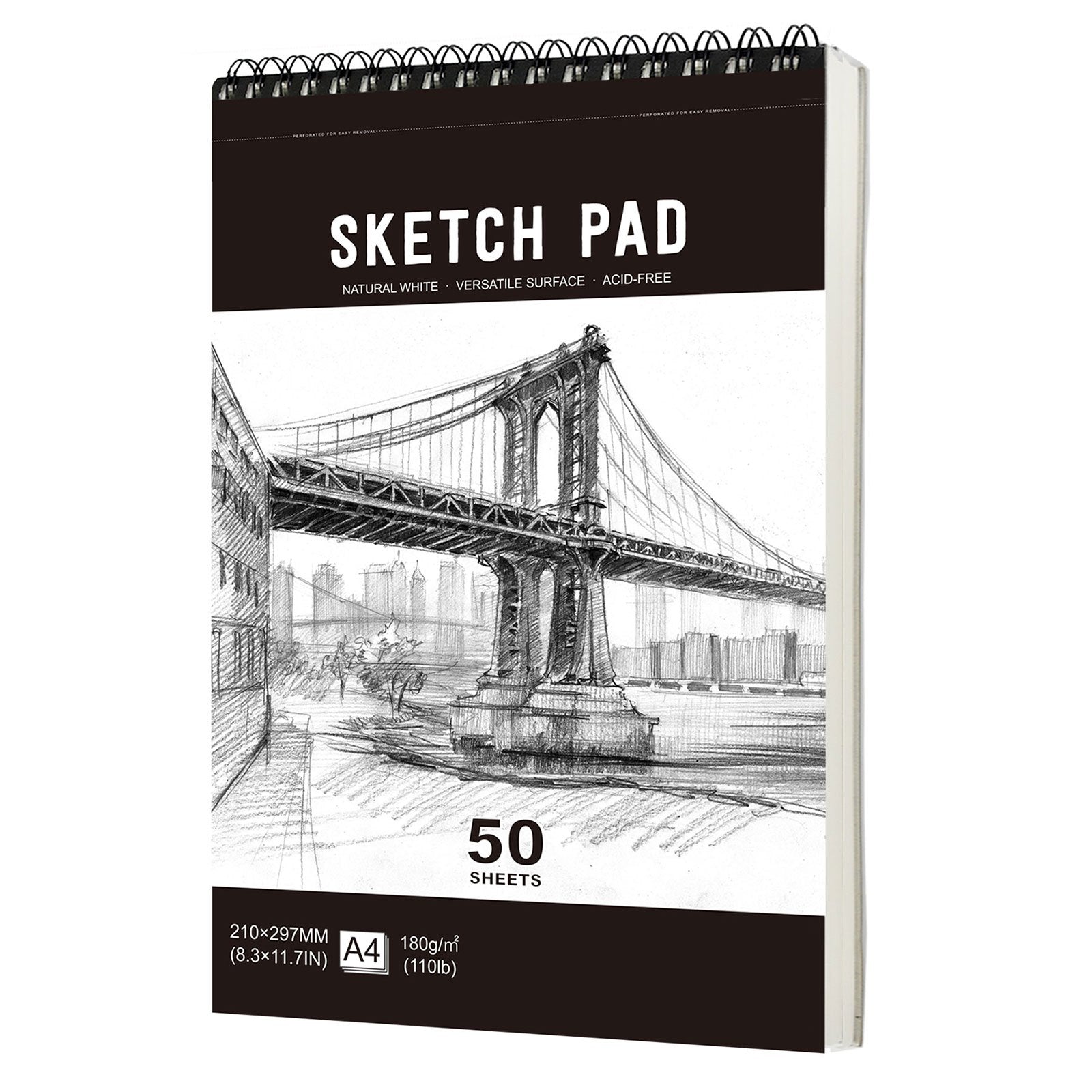 High Sketchbook 180gsm Thick Paper 100 Pages Spiral Bound