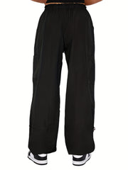 Wide Leg Parachute Pants Solid Casual Every Pants Women's Clothing