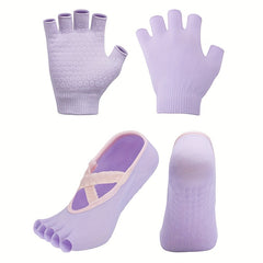 Fitness Gloves & Toeless Yoga Socks Set - Improve Performance