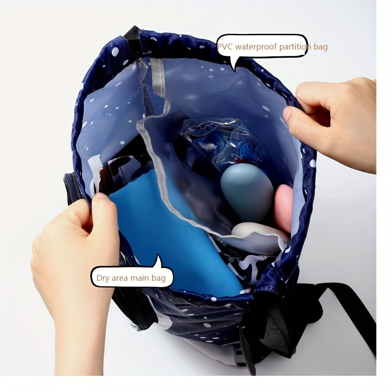 Kids Drawstring Swimming Bag Beach Pool Backpack