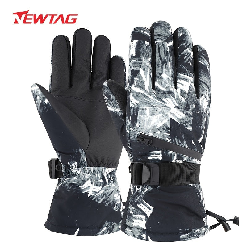 NEWTAG Thermal Gloves Waterproof Fleece Touch Screen Motorcycle Gloves