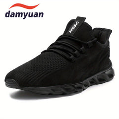Men's Lace Up Knit Sneakers Breathable Outdoor Walking Shoes