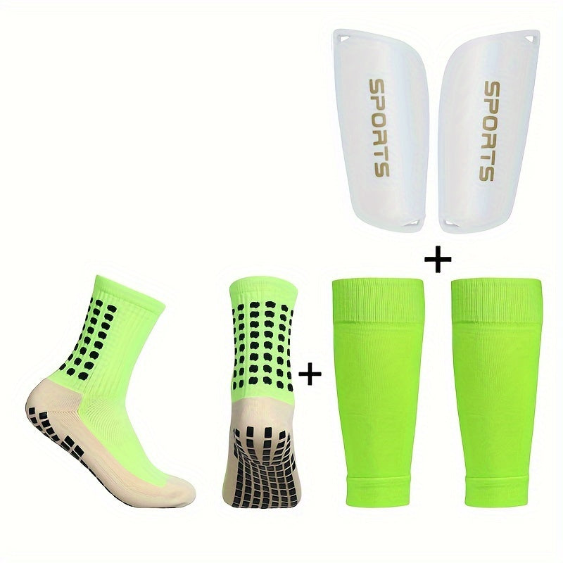 Men's Breathable Fitness Shin Guards & Anti Slip Socks