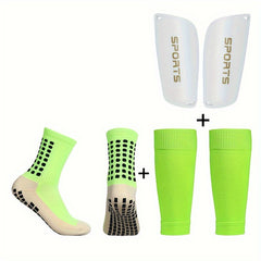 Men's Breathable Fitness Shin Guards & Anti Slip Socks