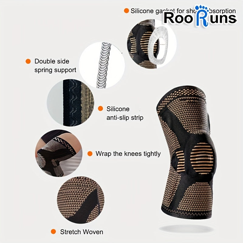 2pcs Copper Fiber Knee Pads Spring Silicone Ring