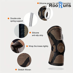2pcs Copper Fiber Knee Pads Spring Silicone Ring