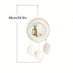 Boho Macrame Hanging Wall Mirror - Round Mirror Art