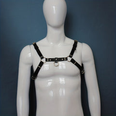 Men's Gothic Leather Suspenders for Stage Performance