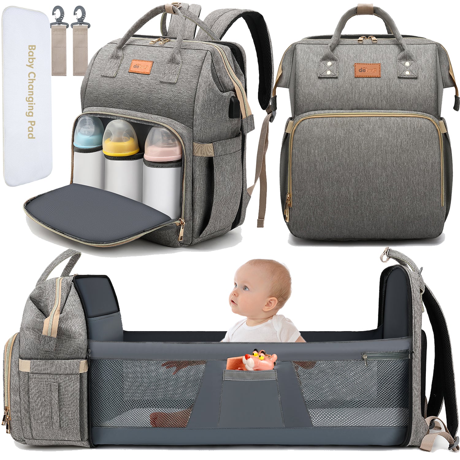 Large Capacity Mommy Bag with Crib