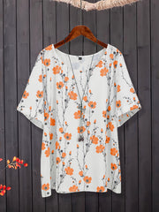 Women's Plus Floral Tee & Pants Two Piece Set