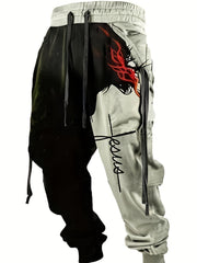 Men's Two Drawstring Pocket Sweatpants Loose Comfy Jogger Pants